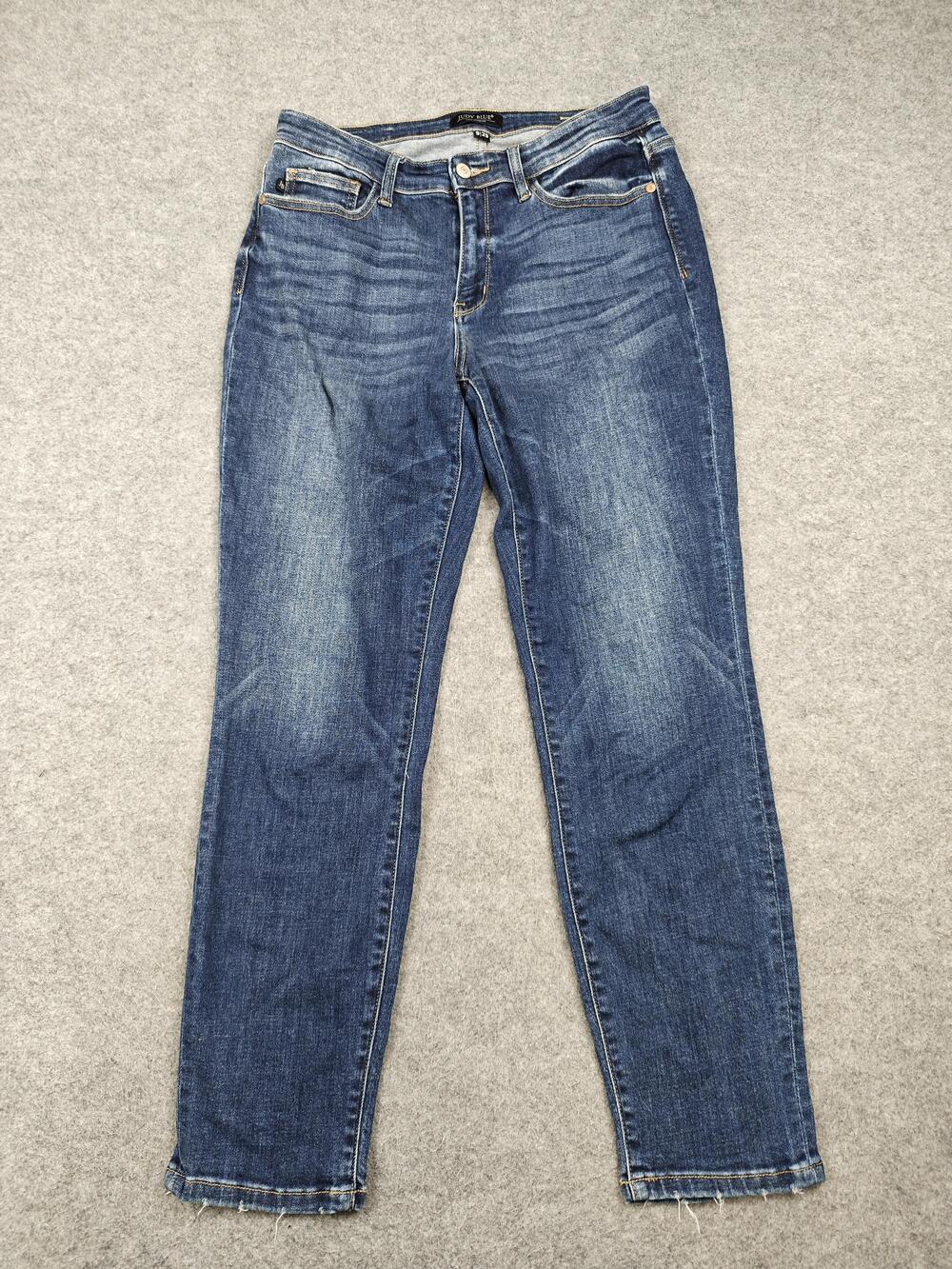Judy Blue Jeans Womens 9 Blue Medium Wash Boyfriend Relaxed High Rise 32 Inseam